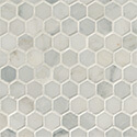 Arabescato Carrara 1" Hexagon Honed in 12x12 Mesh